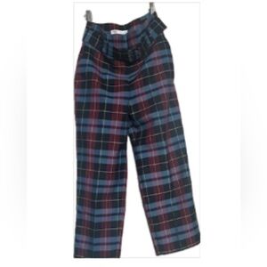 Zara Multicolor Plaid Straight Leg Pants
